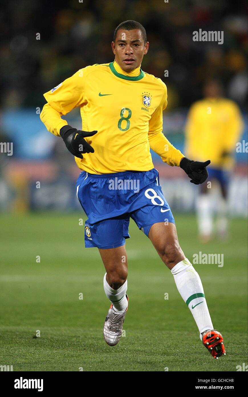 Soccer - 2010 FIFA World Cup South Africa - Group G - Brazil v North Korea - Ellis Park. Gilberto Silva, Brazil Stock Photo