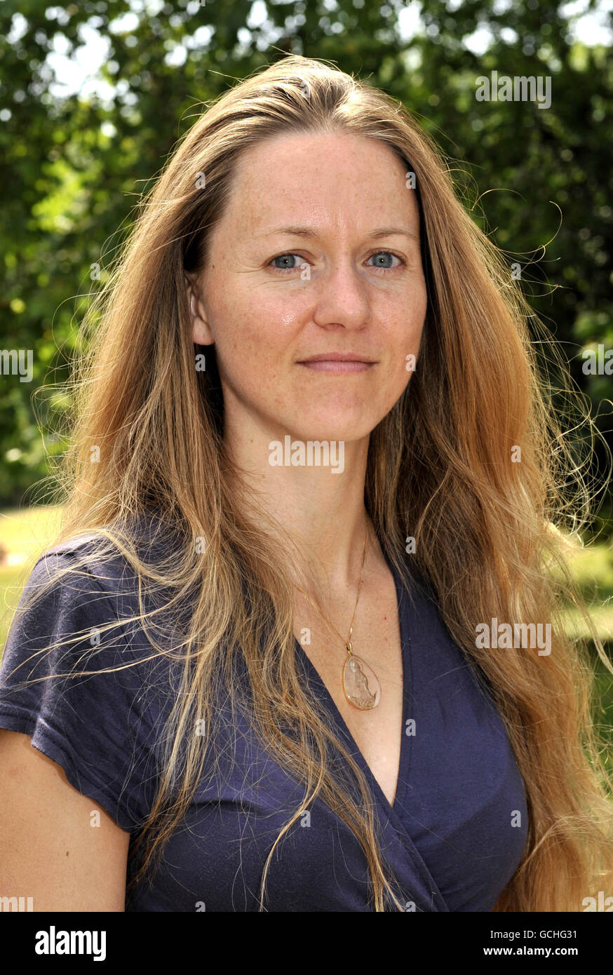 Charlotte Pulver, one of the organisers of a small group of protesters who joined hands in London's St James's Park to demonstrate against offshore oil drilling as oil continues to leak from the BP well off the coast of America. Stock Photo