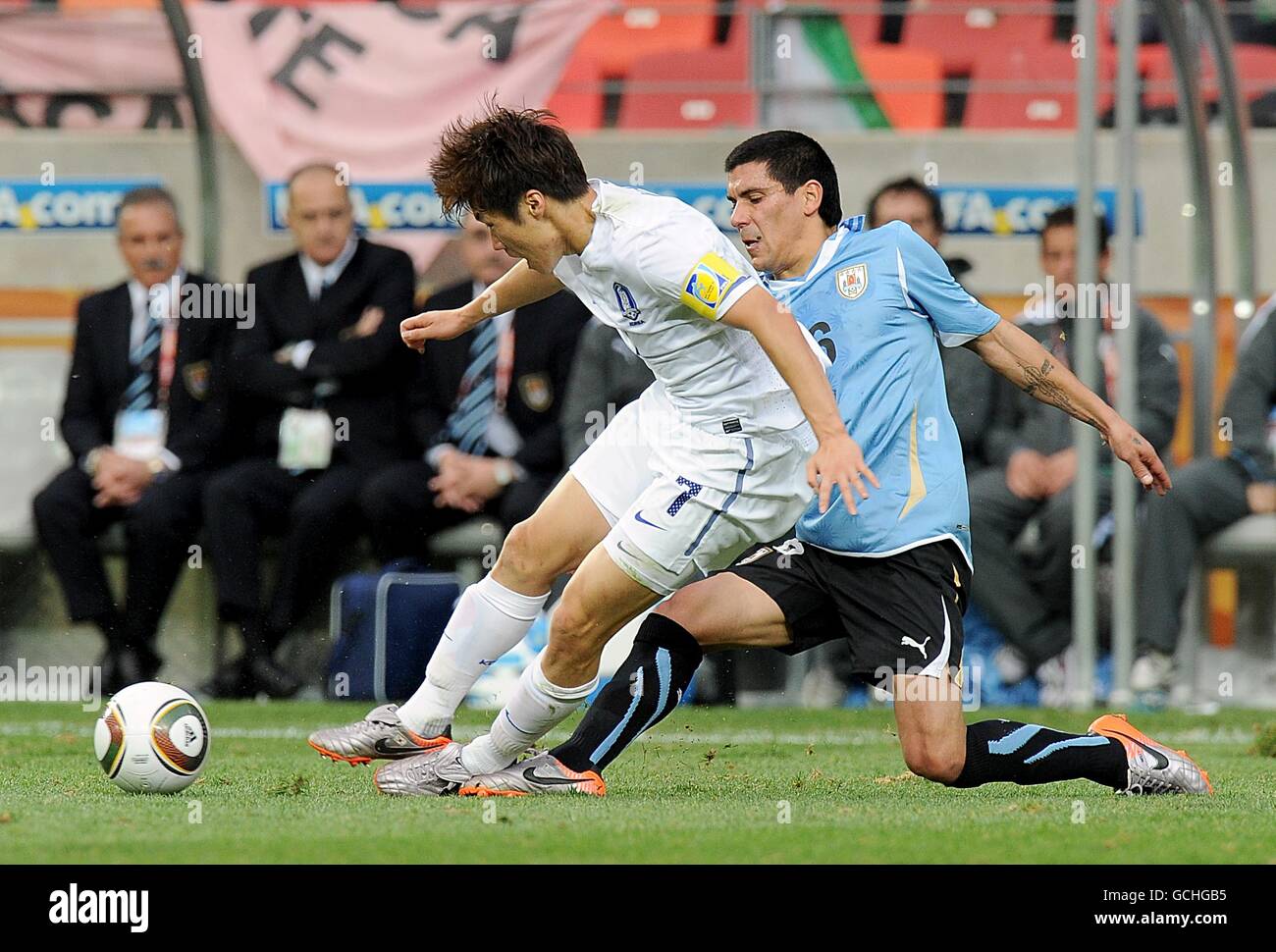 Soccer - 2010 FIFA World Cup South Africa - Round of 16 - Uruguay v South Korea - Port Elizabeth Stadium Stock Photo