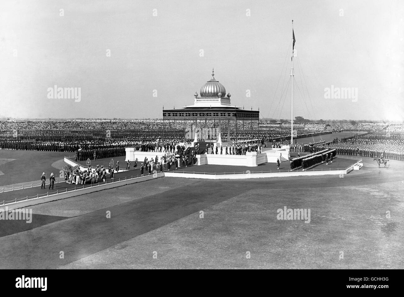A general view of the Procession from the Dais during the Delhi Durbar of 1911 to mark the coronation of the King George V. Stock Photo