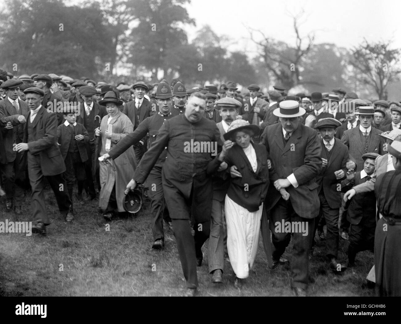Suffragette removed police officers meeting sutton on ashfield