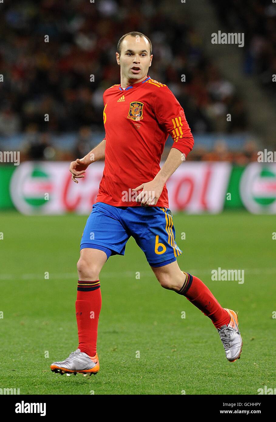 Soccer - 2010 FIFA World Cup South Africa - Round Of 16 - Spain v Portugal - Green Point Stadium. Andres Iniesta, Spain Stock Photo