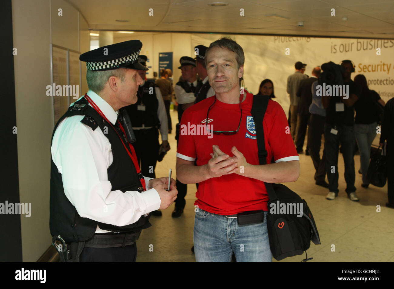 Police intercept football thugs ahead of World Cup Stock Photo