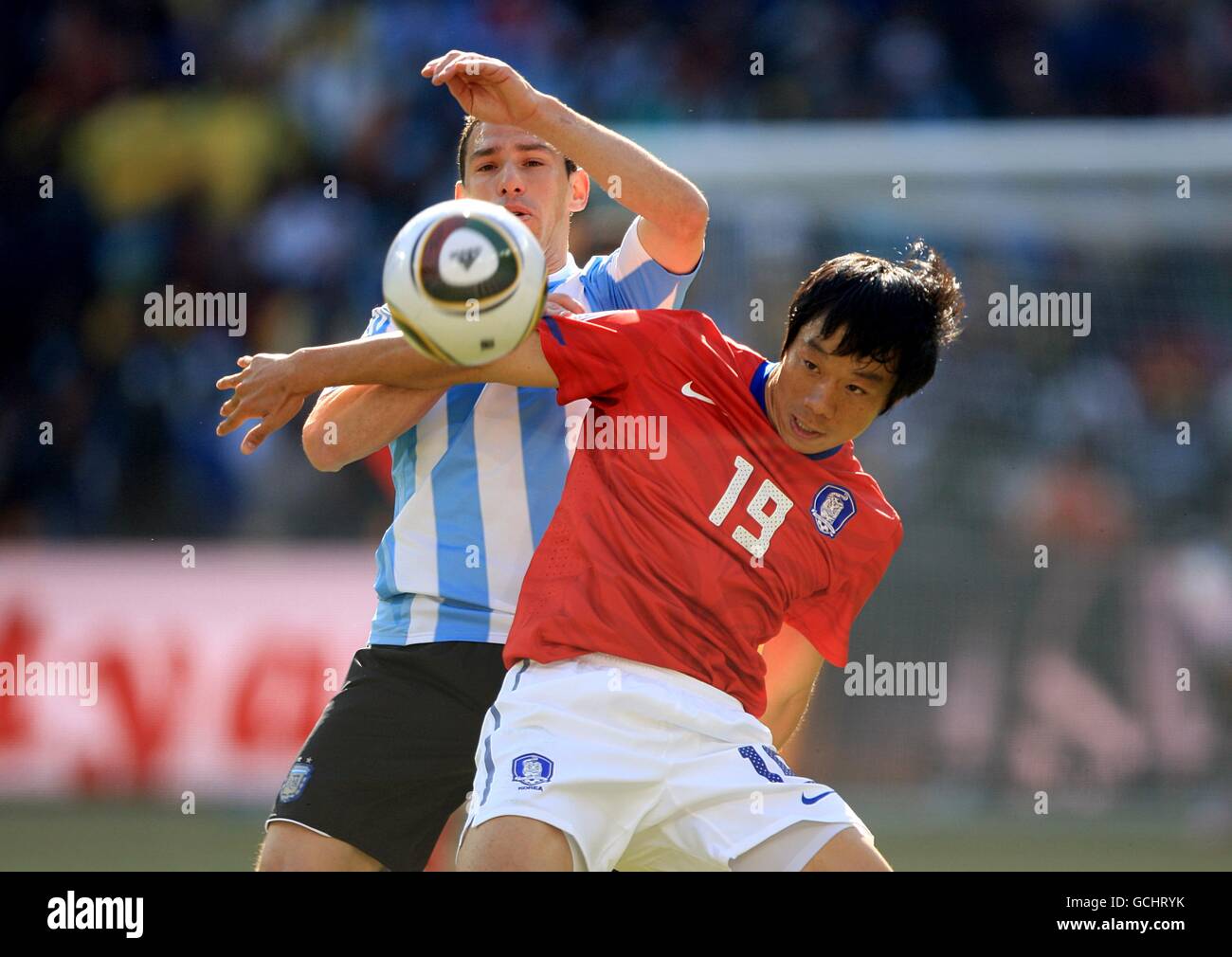 Soccer - 2010 FIFA World Cup South Africa - Group B - Argentina v South Korea - Soccer City Stadium Stock Photo