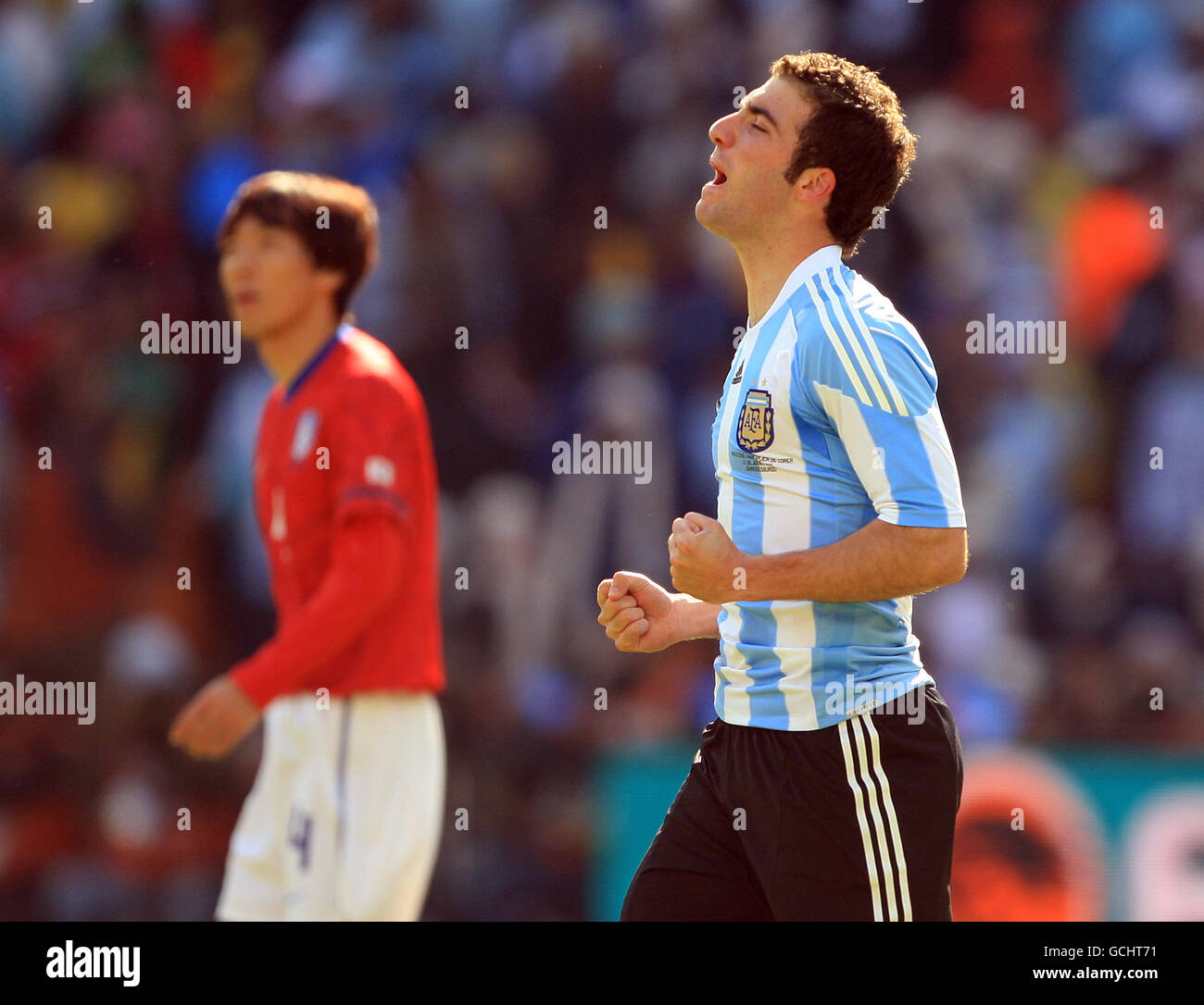 Argentina's Gonzalo Higuain celebrates scoring his sides first goal Stock Photo