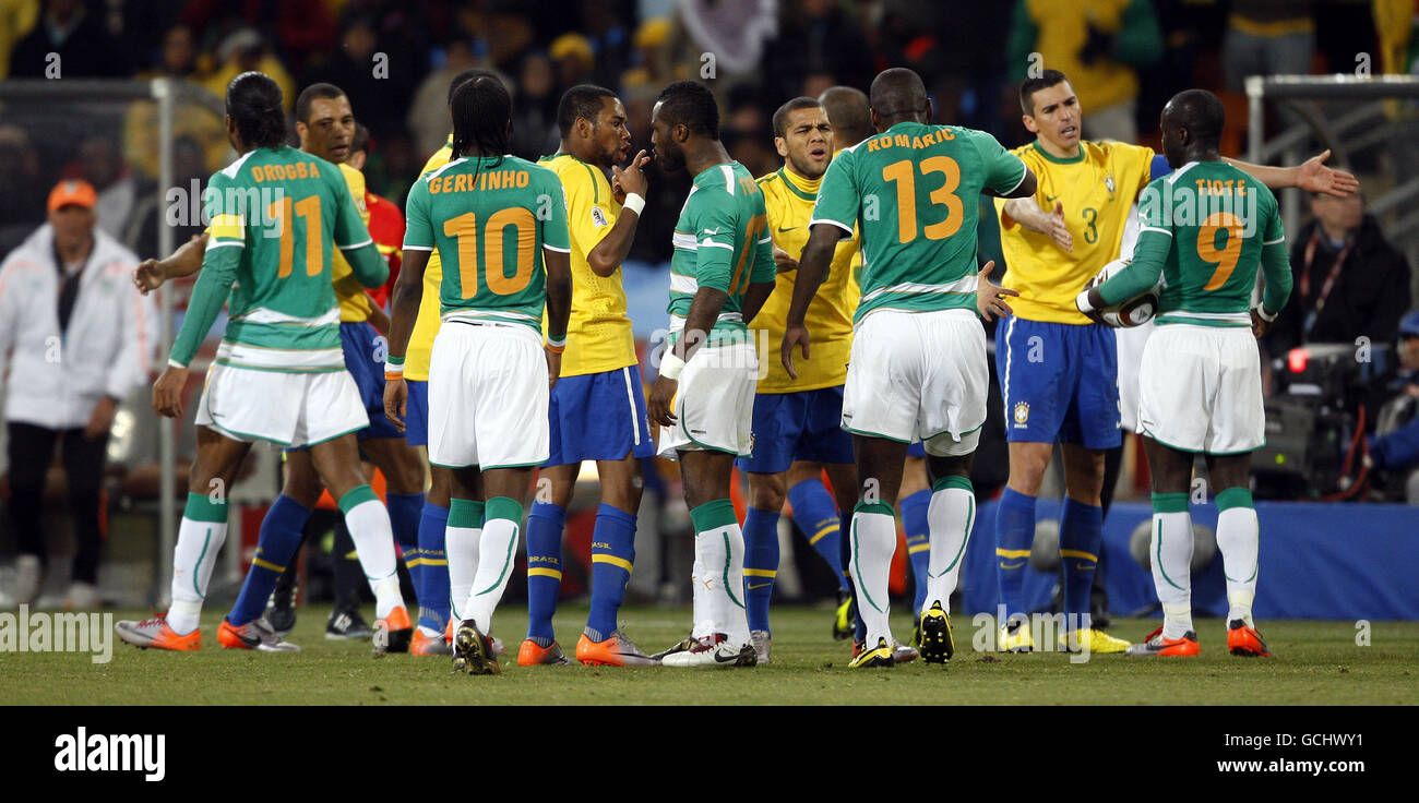 Soccer - 2010 FIFA World Cup South Africa - Group G - Brazil v Ivory Coast - Soccer City Stadium Stock Photo