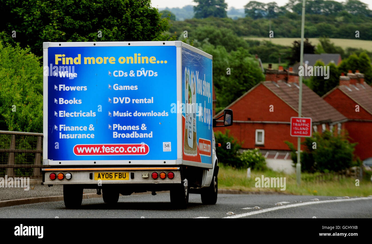 Supermarket delivery stock. A Tesco home delivery van Stock Photo Alamy