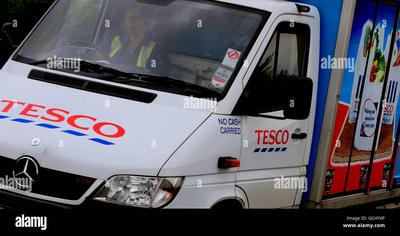 Supermarket delivery stock. A Tesco home delivery van Stock Photo Alamy