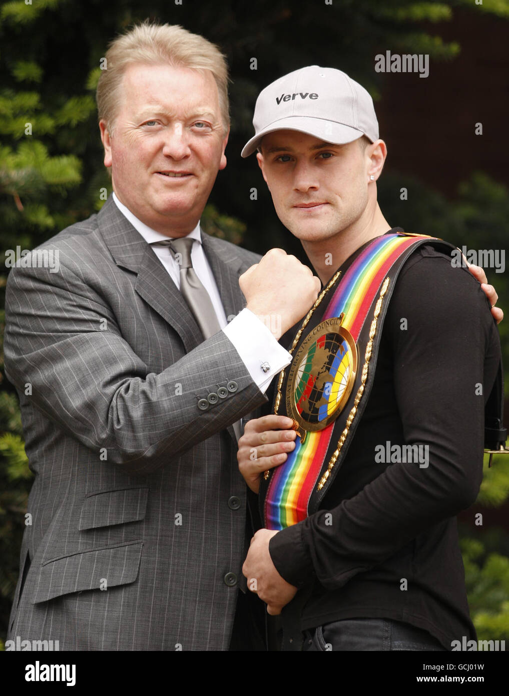 Boxing - Ricky Burns Photocall - Glasgow. Boxer Ricky Burns (right) and Promoter Frank Warren following a press conference at the Marriott Hotel in Glasgow. Stock Photo