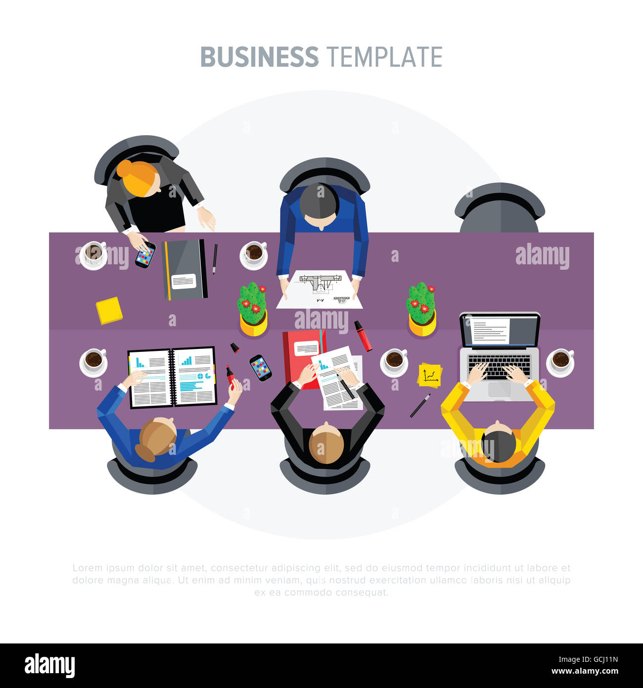Group of business people above view Cut Out Stock Images & Pictures - Alamy