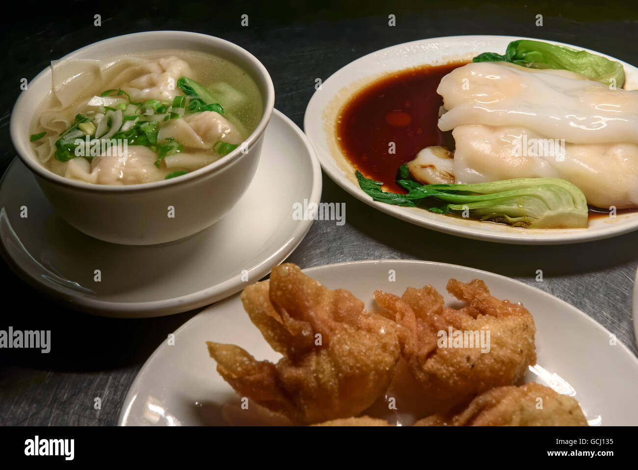 Dim Sum Starter And Wan Tan Soup In Restaurant Dim Sum Haus Stock