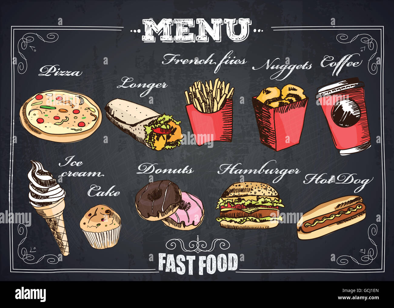 Delicious fast food list hi-res stock photography and images - Alamy