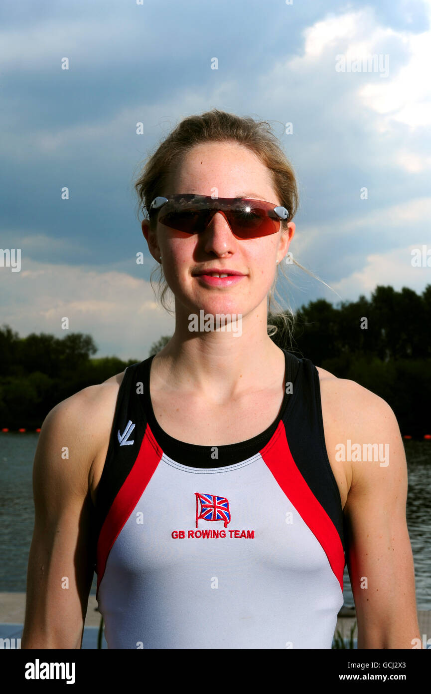 Laura Greenhalgh at the GB Rowing squad announcement at the Redgrave Pinsent Rowing Lake, Caversham. Stock Photo