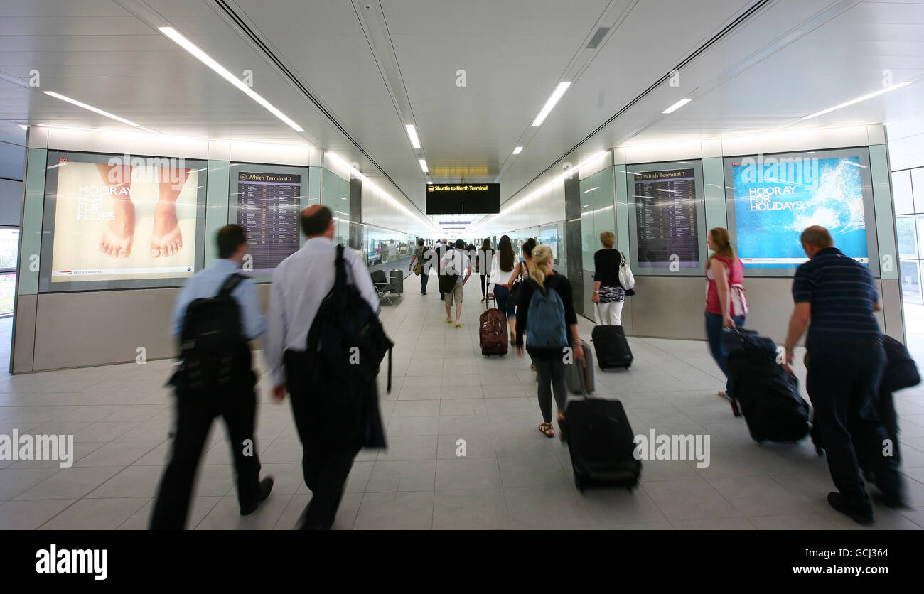 Gatwick Shuttle interterminal transit train launch Stock Photo Alamy