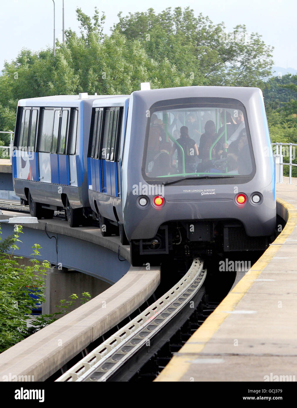 Gatwick Shuttle interterminal transit train launch. A general view of