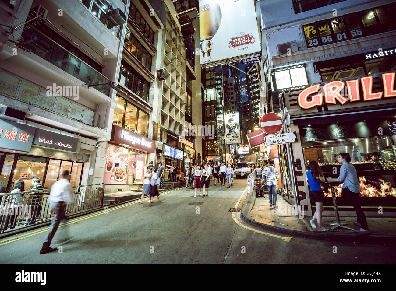 People going to Lan Kwai Fong after work Stock Photo Alamy