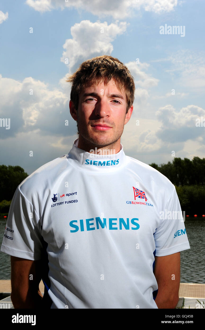 Zac Purchase at the GB Rowing squad announcement at the Redgrave Pinsent Rowing Lake, Caversham. Stock Photo