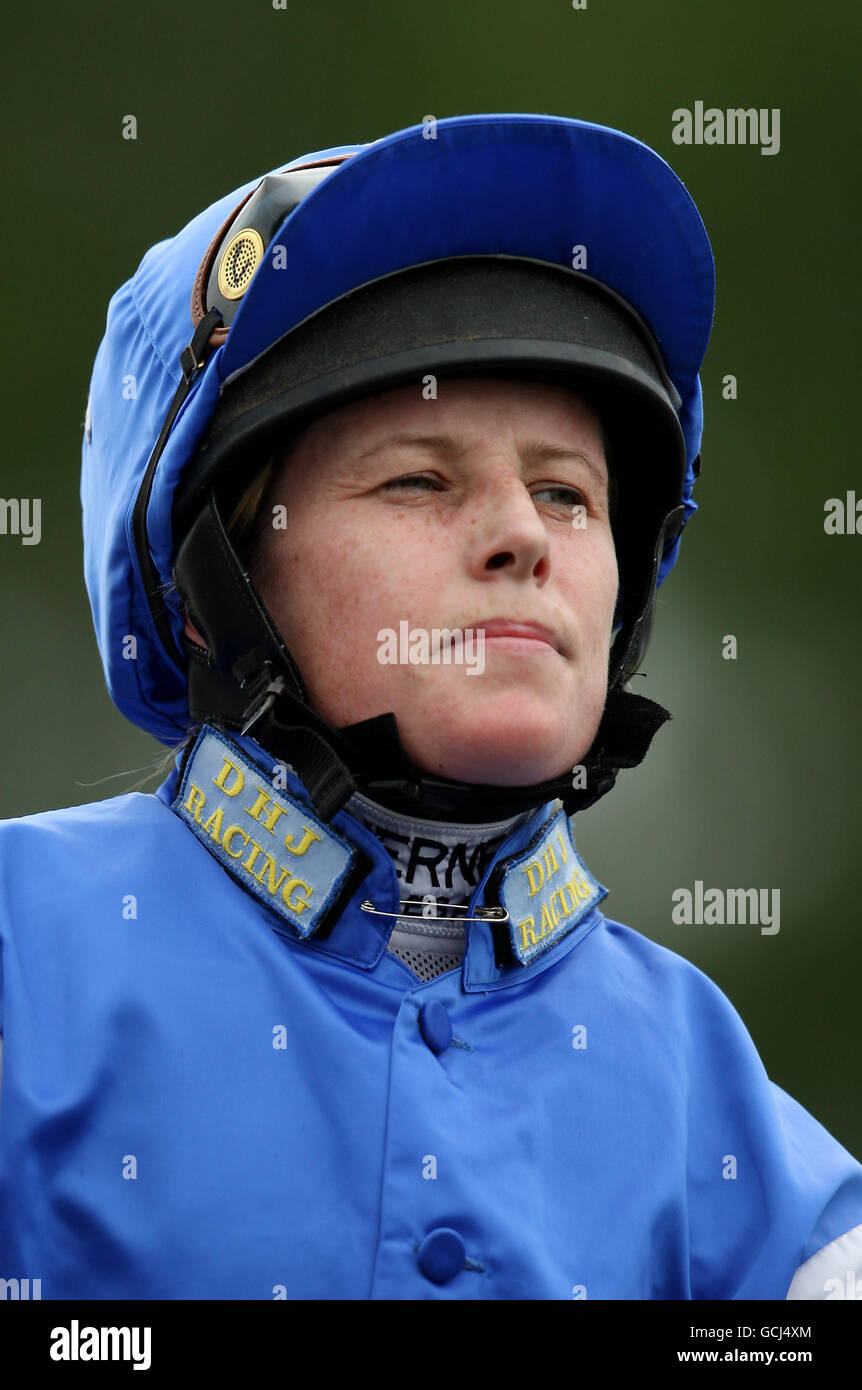 Jockey cathy gannon at newbury racecourse hires stock photography and