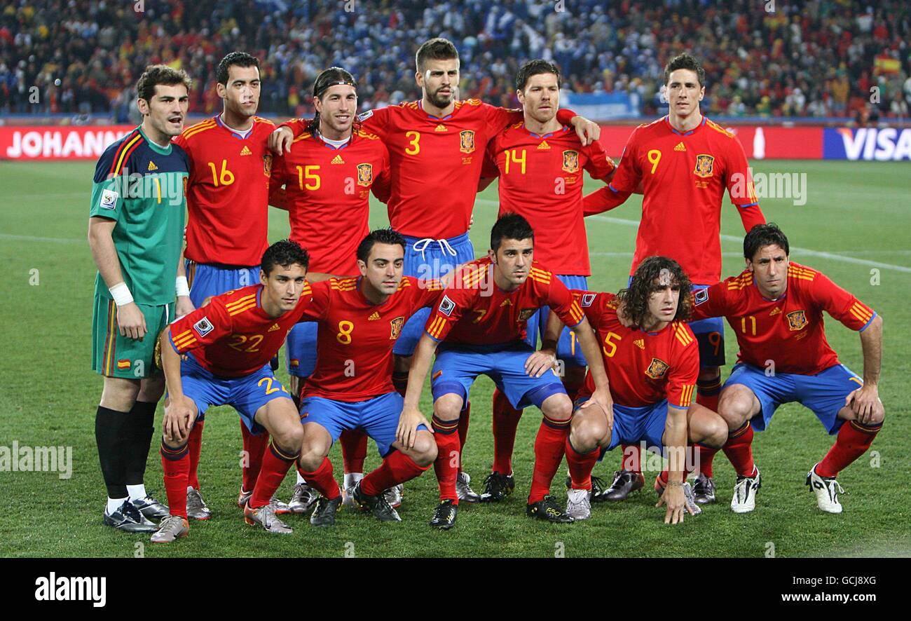 Soccer - 2010 FIFA World Cup South Africa - Group H - Spain v Honduras - Ellis Park. Spain team group Stock Photo