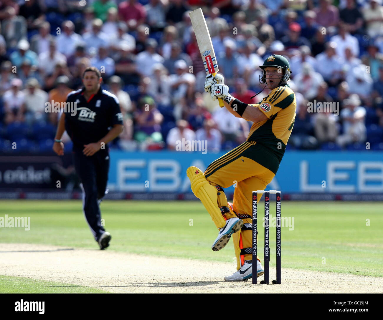 Australias cameron white bats second one day international swalec