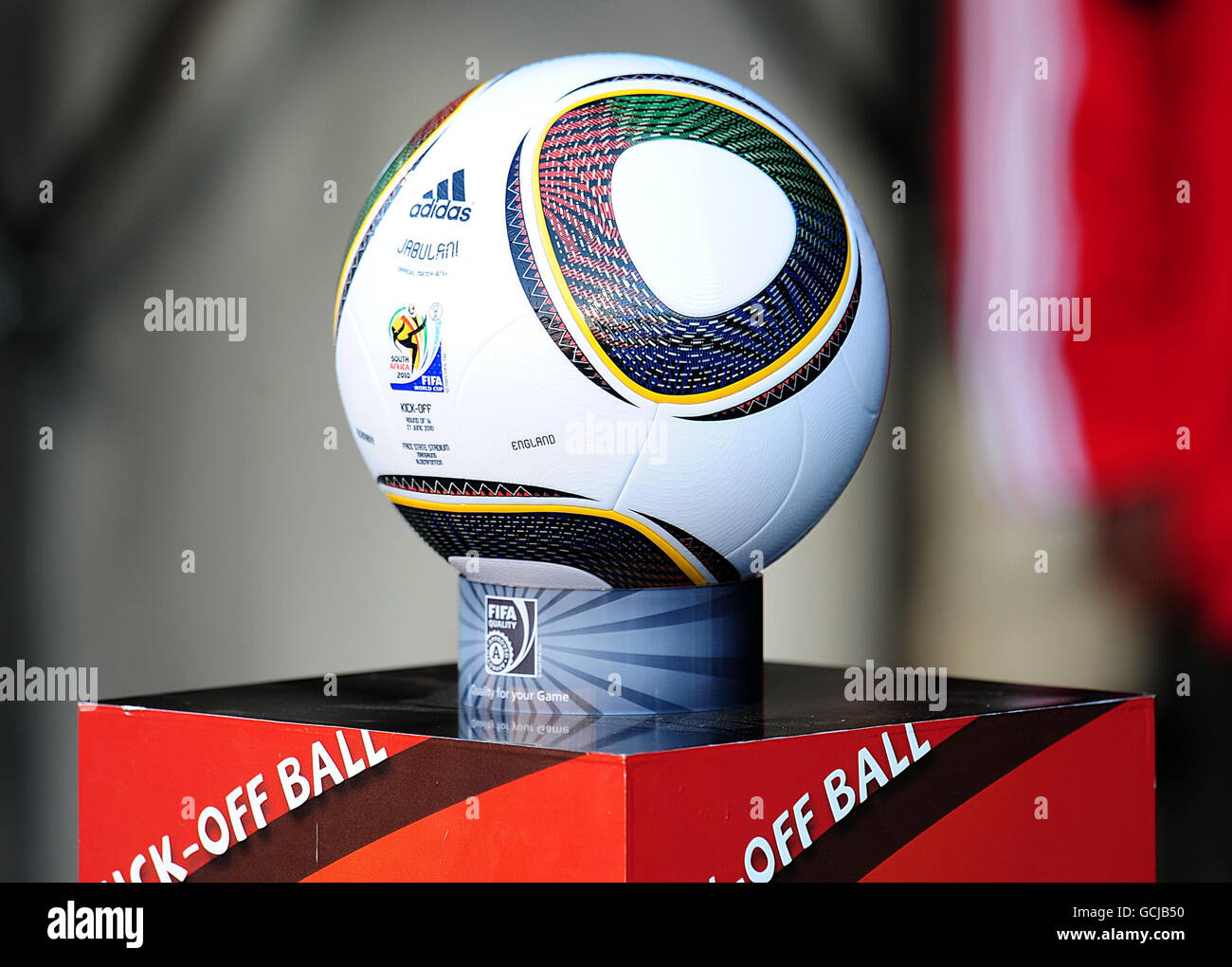 Soccer - 2010 FIFA World Cup South Africa - Round Of 16 - Germany v England - Free State Stadium. Adidas Jabulani match ball Stock Photo