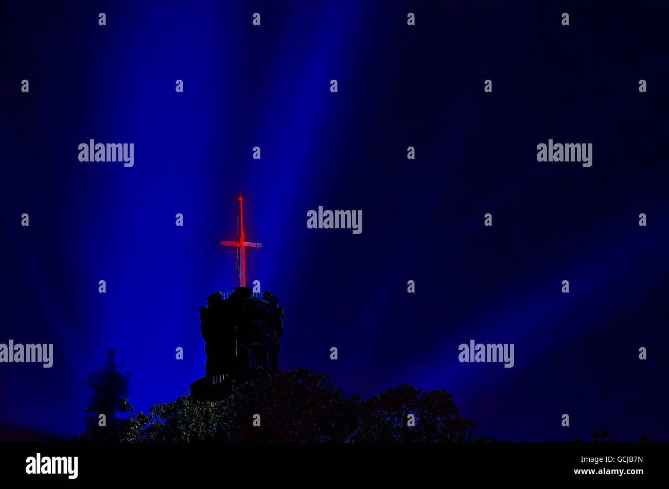 Blue Halloween background with cross Stock Photo - Alamy