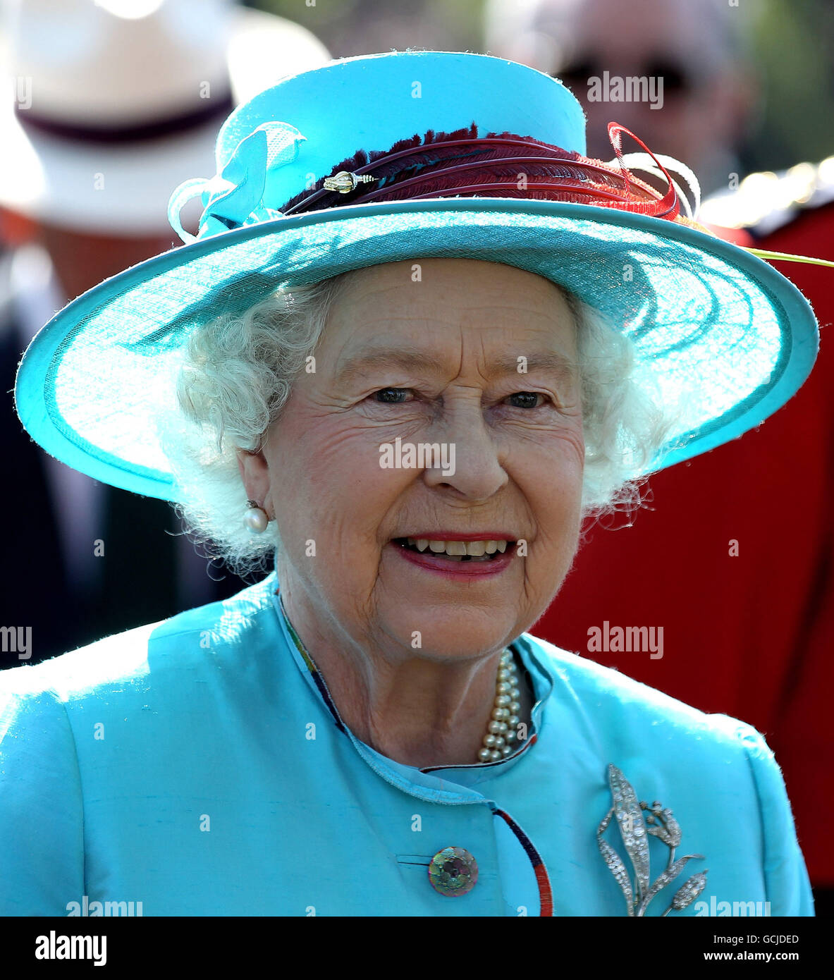 Britain's Queen Elizabeth II at the Woodbine Racetrack to see the Queen
