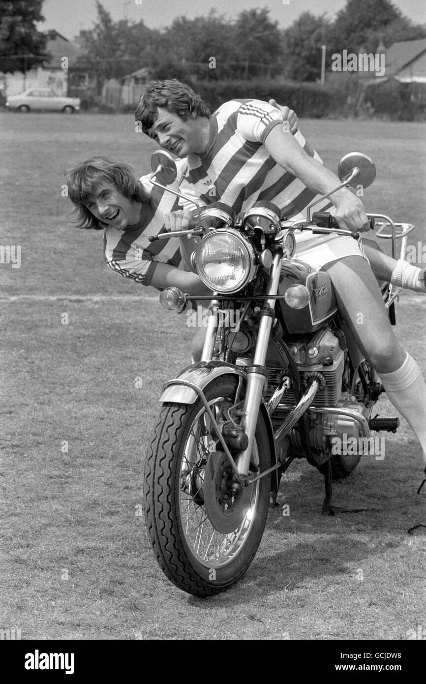Getting up to their stunts at South Ruislip are QPR stars Stan Bowles