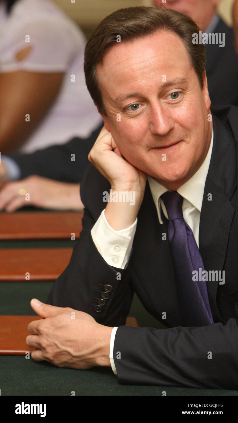 Prime Minister David Cameron at a reception for Race Online 2012, at 10 Downing Street, Westminster, London. Stock Photo