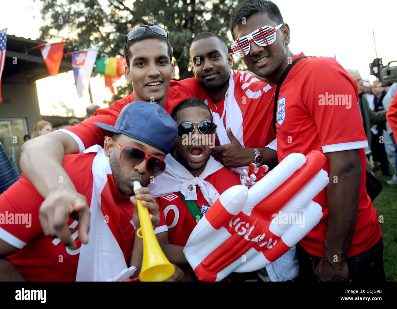 England supporters gather outside the Royal Bafokeng Stadium in ...