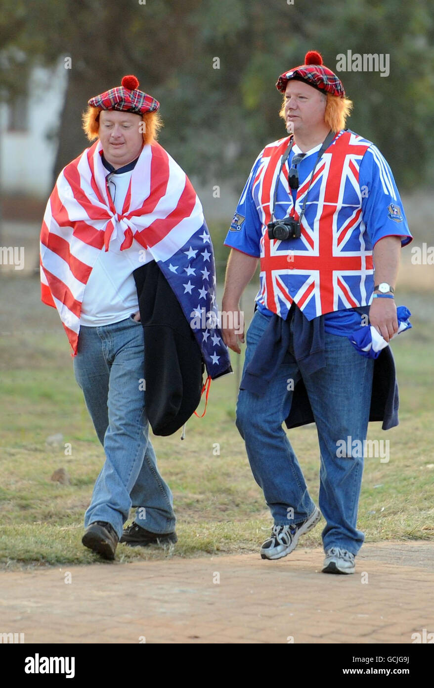 England supporters gather outside the Royal Bafokeng Stadium in ...