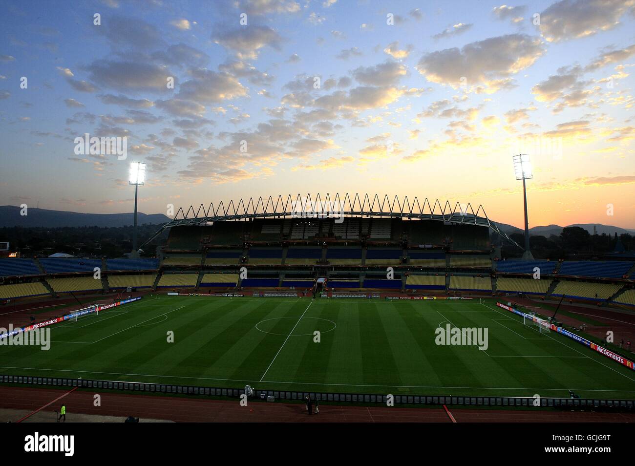 General view of the Royal Bafokeng Stadium ahead of kick off Stock Photo