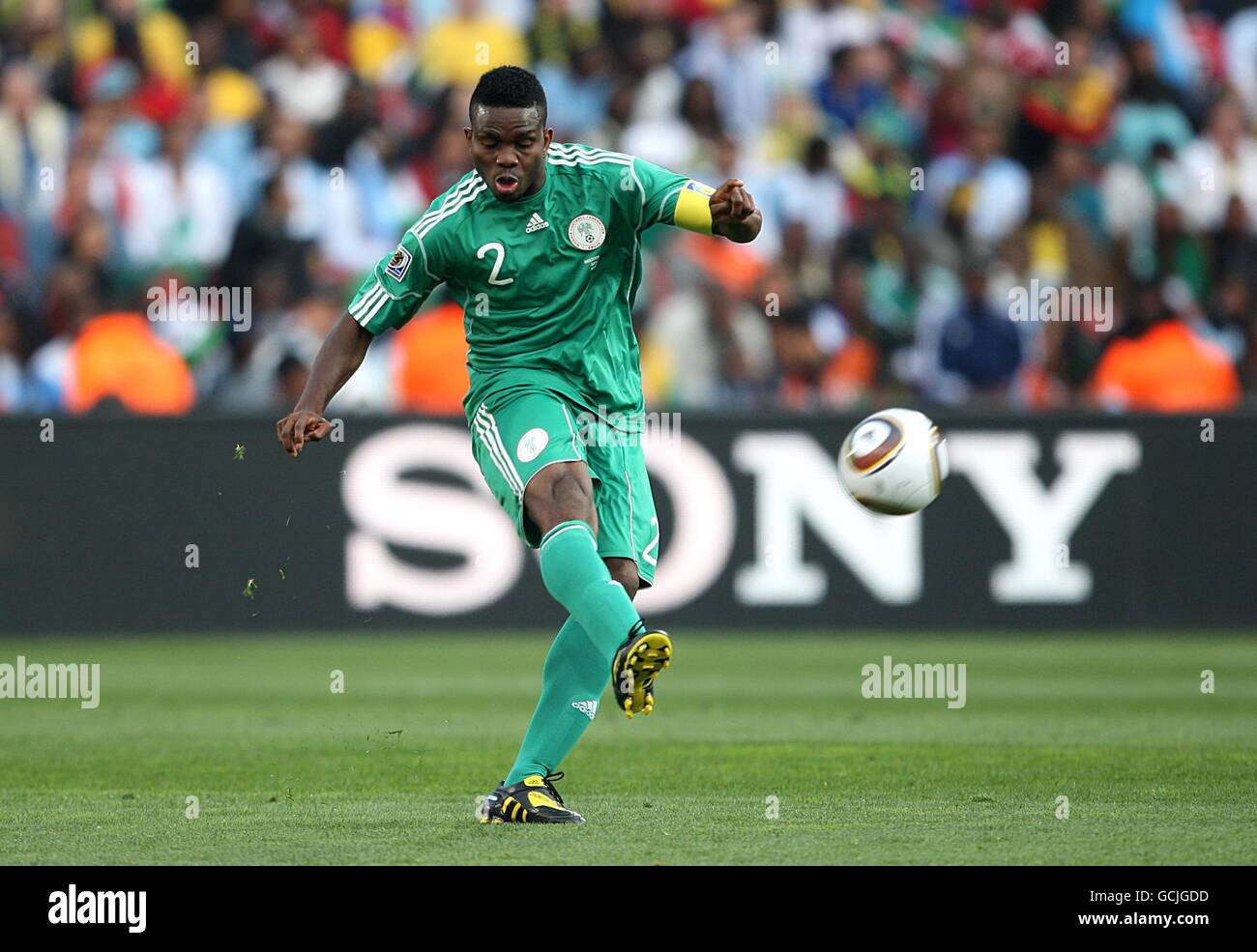 Soccer - 2010 FIFA World Cup South Africa - Group B - Argentina v Nigeria - Ellis Park. Joseph Yobo, Nigeria Stock Photo