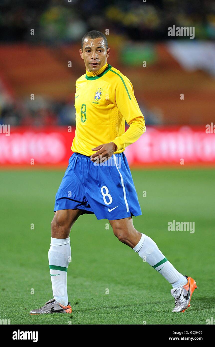Soccer - 2010 FIFA World Cup South Africa - Group G - Brazil v North Korea - Ellis Park. Gilberto Silva, Brazil Stock Photo