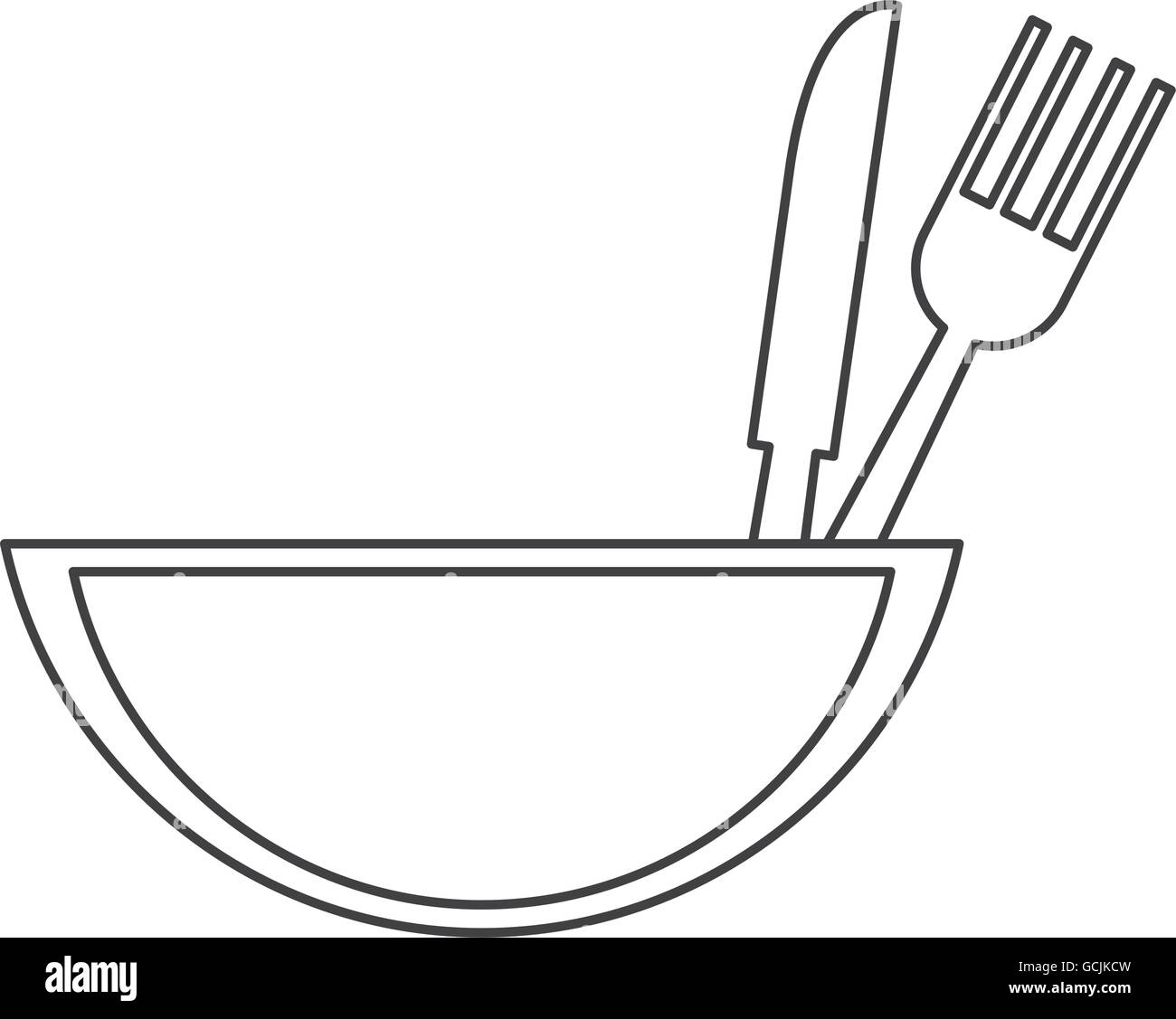 bowl with eating utensils icon Stock Vector Image & Art Alamy