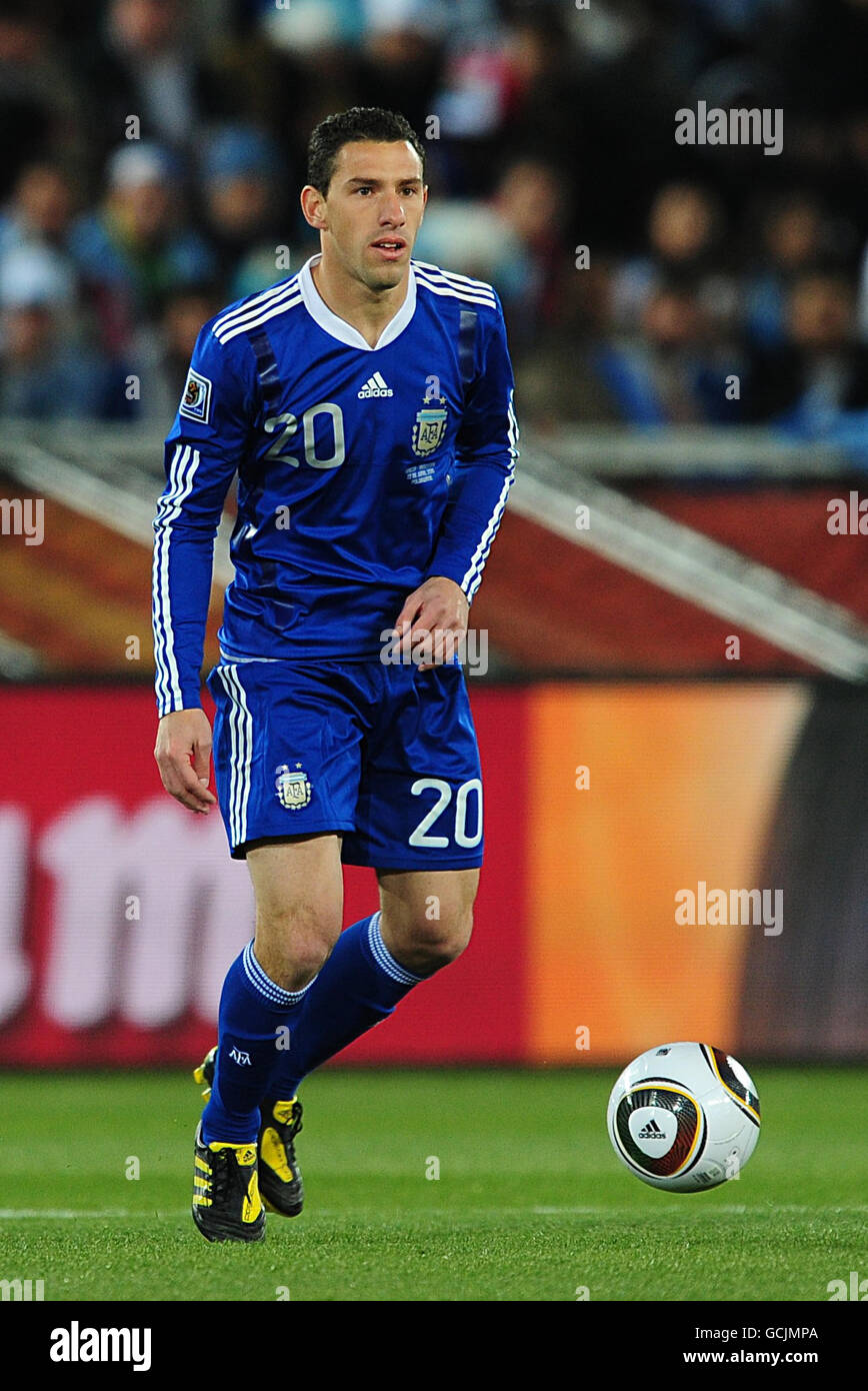 Soccer - 2010 FIFA World Cup South Africa - Group B - Greece v Argentina - Peter Mokaba. Rodriguez Maxi, Argentina. Stock Photo
