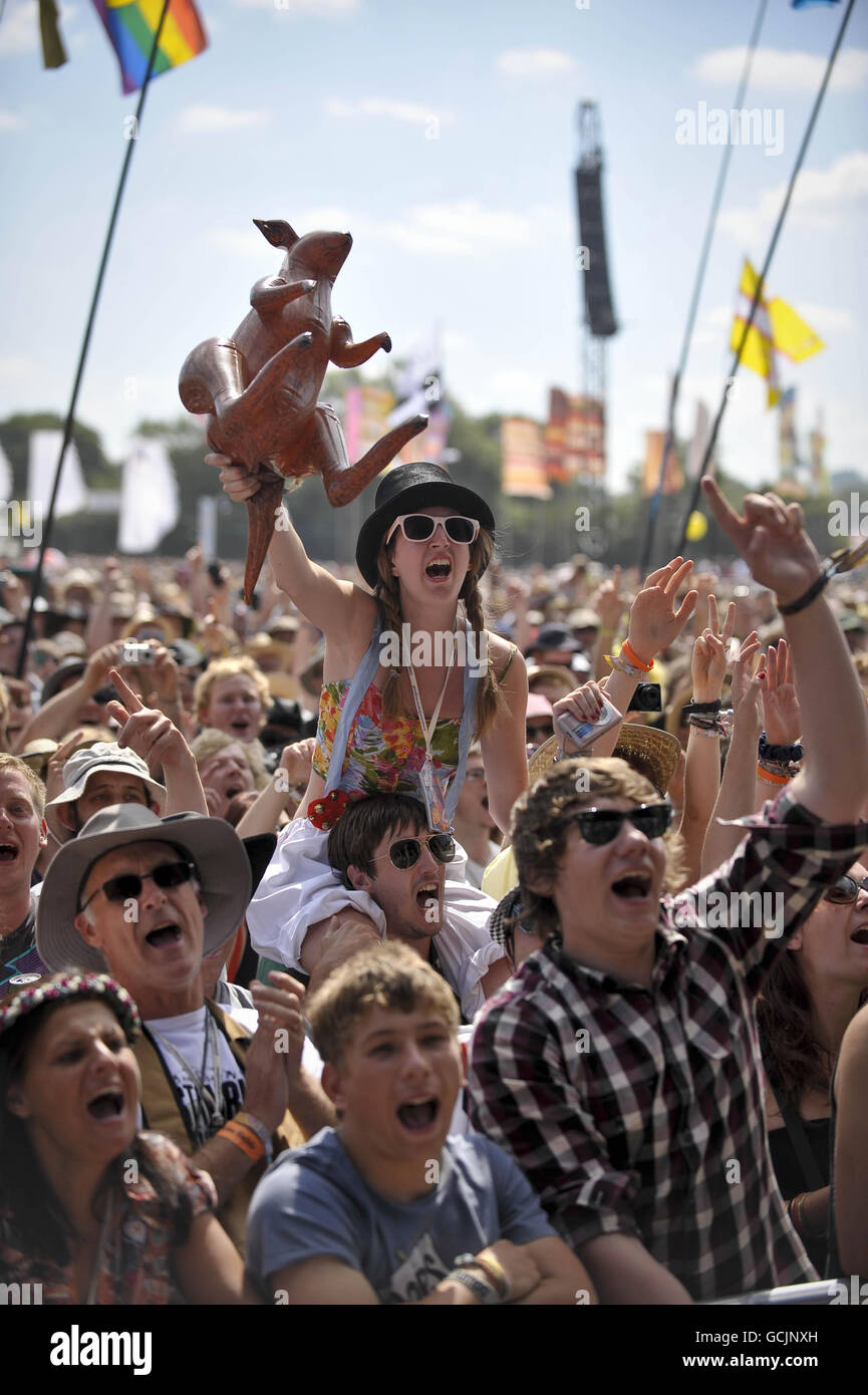 Glastonbury Festival 2010 Friday Stock Photo Alamy