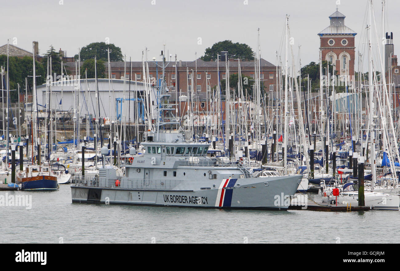 The UK Border Agency cutter HMC Valiant alongside in Gosport near Portsmouth Stock Photo