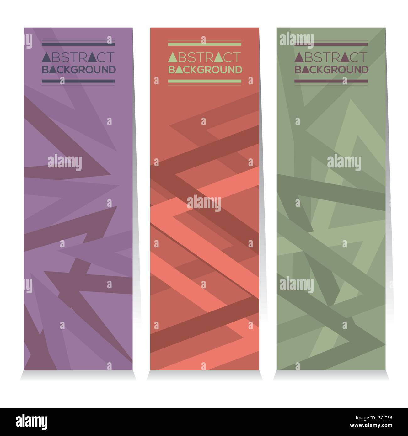 Vertical Banner Set Of Three Modern Graphic With Vintage Color Theme ...