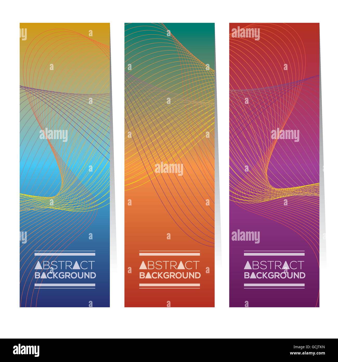 Set Of Three Colorful Abstract Vertical Banners Vector Illustration ...