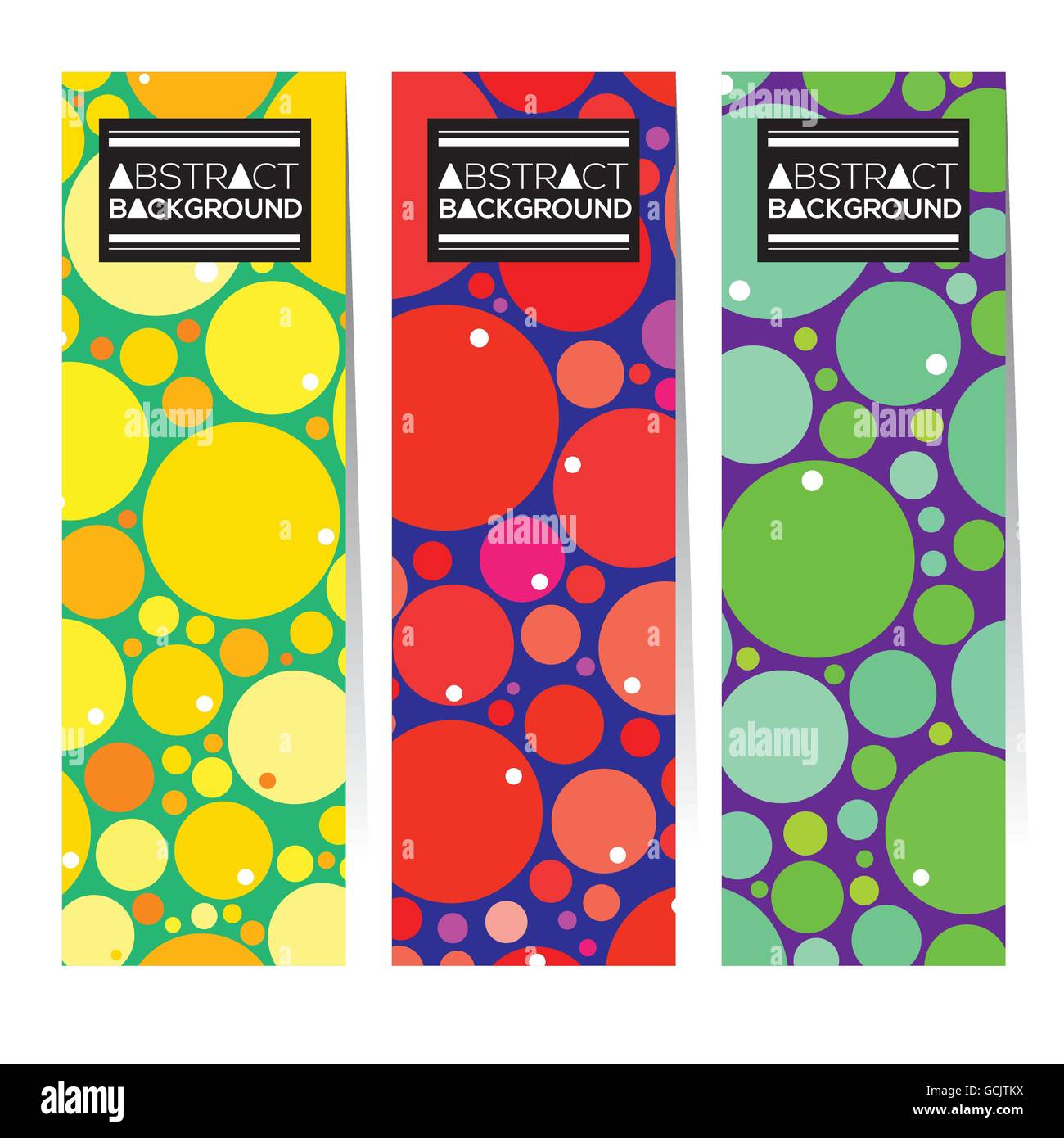 Set Of Three Colorful Abstract Vertical Banners Vector Illustration ...