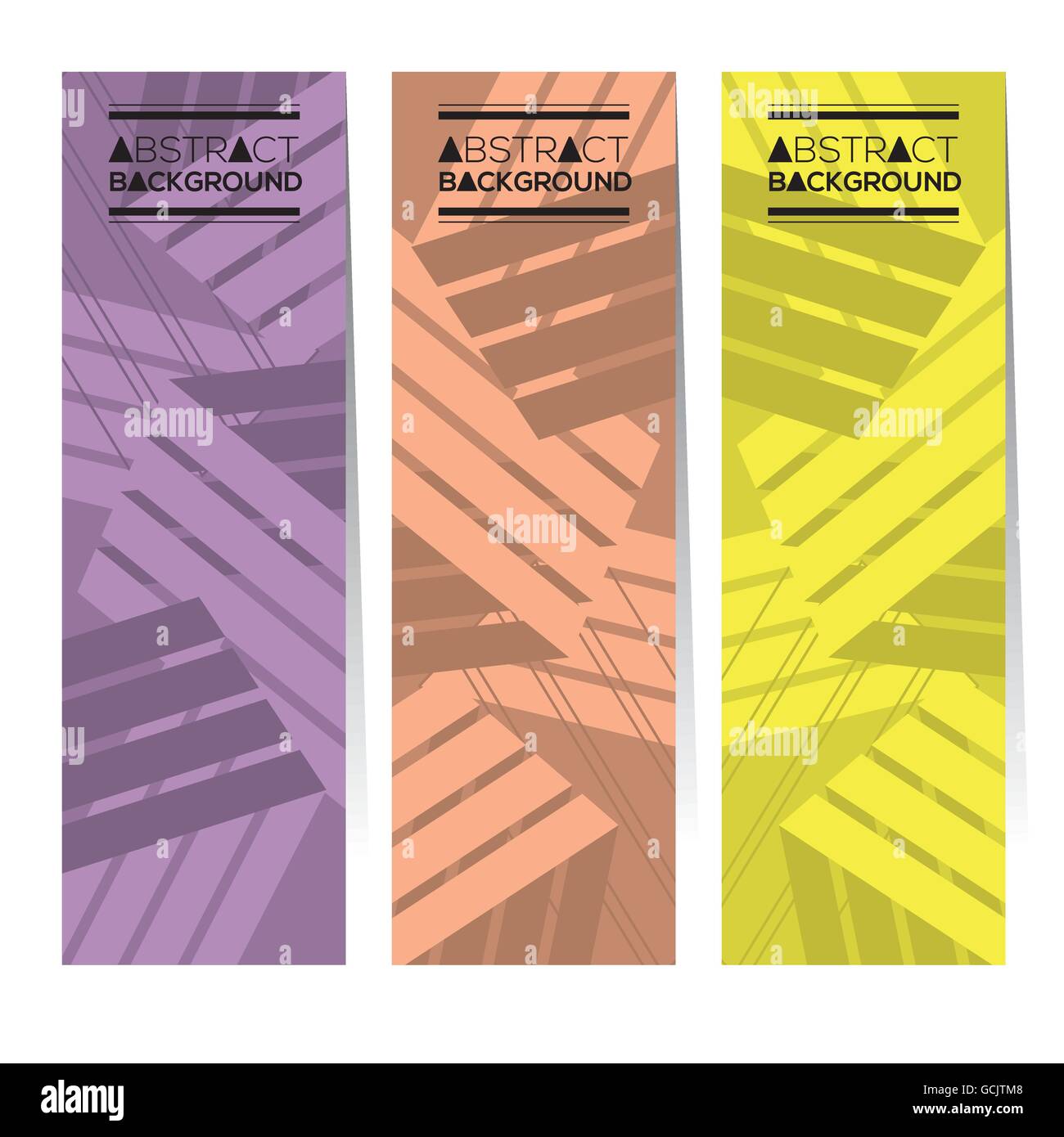 Set Of Three Colorful Abstract Vertical Banners Vector Illustration ...