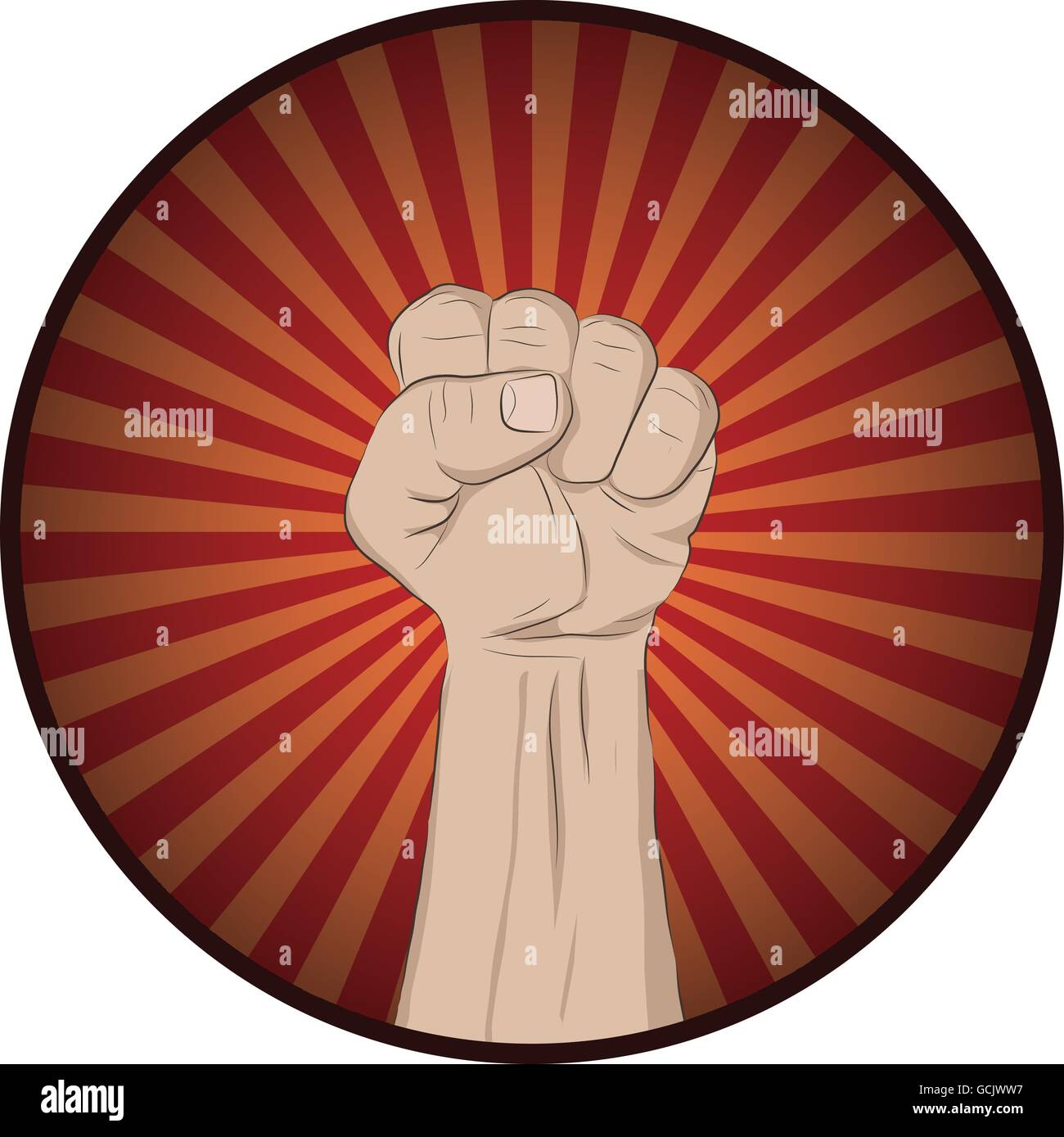 Fight the power hand with raised clenched fist political protest