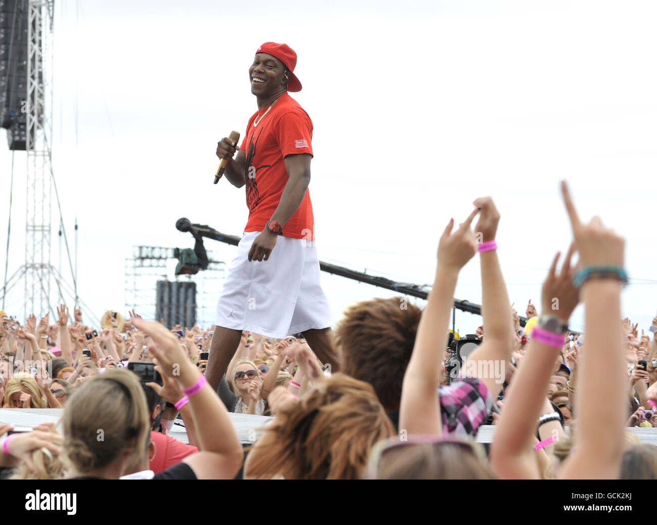 Dizzee Rascal performs at T4 On The Beach 2010, at Weston-Super-Mare in Somerset. Stock Photo