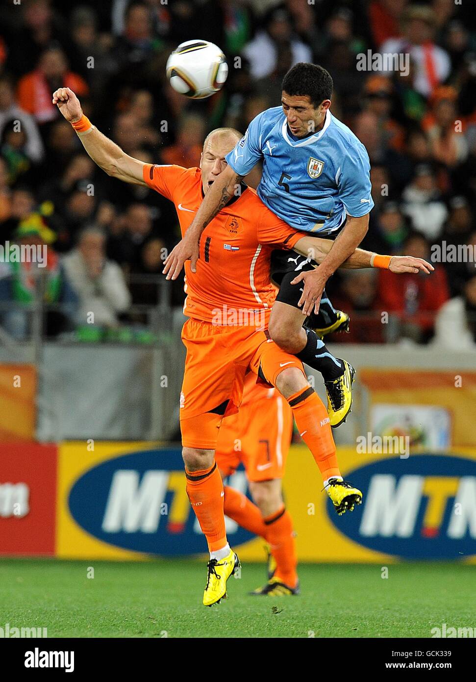 Soccer - 2010 FIFA World Cup South Africa - Semi Final - Uruguay v Netherlands - Green Point Stadium Stock Photo