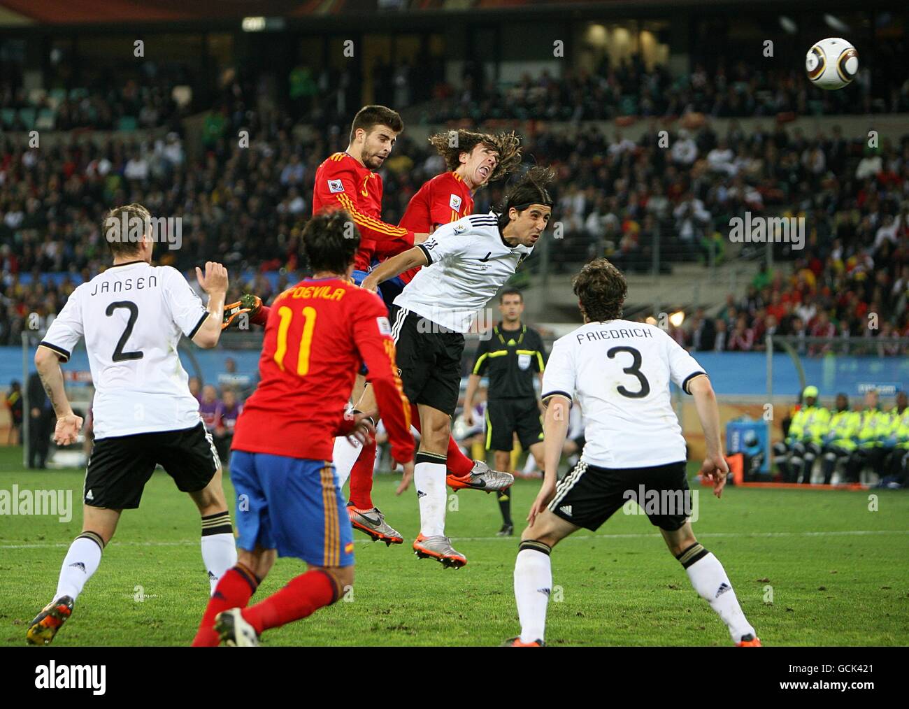 Soccer - 2010 FIFA World Cup South Africa - Semi Final - Germany v Spain - Durban Stadium Stock Photo