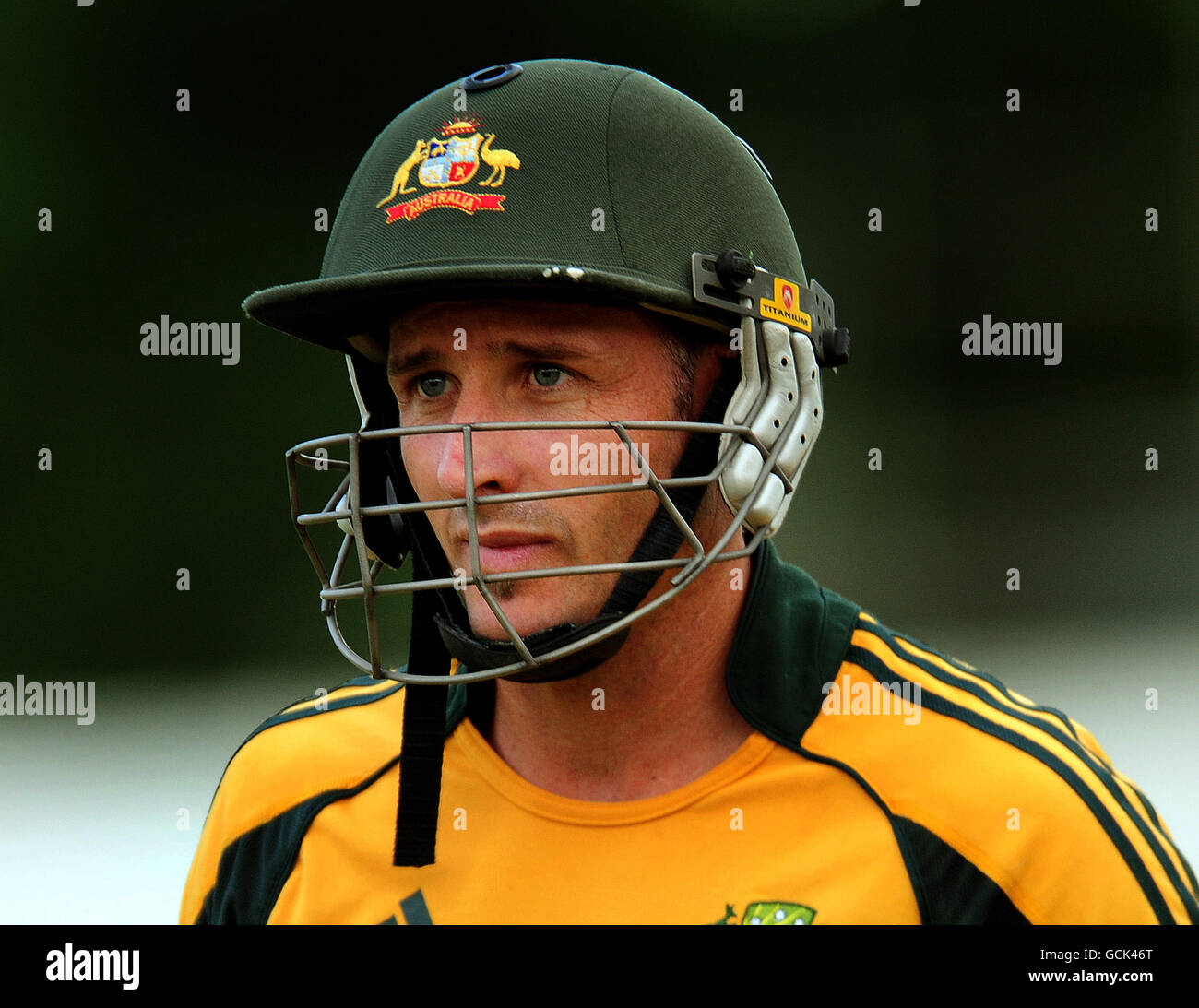 Australia's Michael Hussey during the First Twenty20 International match at Edgbaston, Birmingham. Picture date: Monday, July 5, 2010. See PA story CRICKET Australia. Photo credit should read: Rui Vieira/PA Wire. Stock Photo