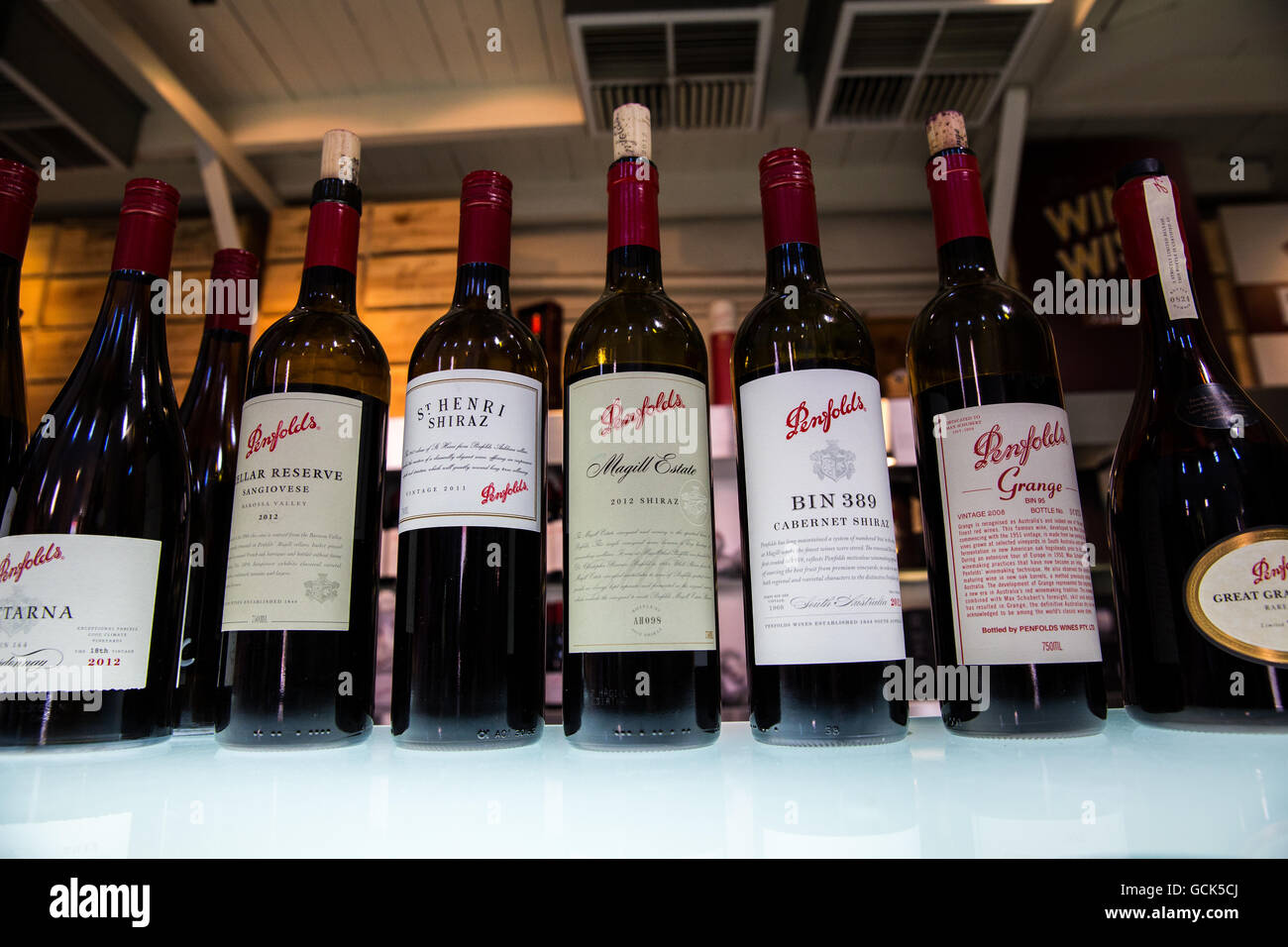 Bottles Of Premium Penfolds Wines At Their Cellar Door In
