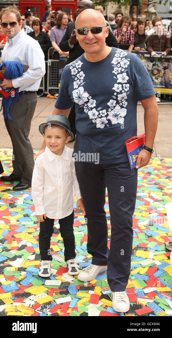 Aldo Zilli and his son Rocco arrive at the UK Premiere of Toy Story 3 in Leicester Square, central London. Stock Photo