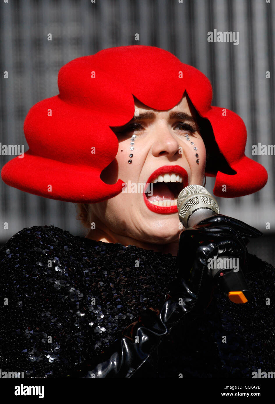 Paloma Faith performs at the T in the Park music festival in Balado, Kinross-shire, Scotland. Stock Photo